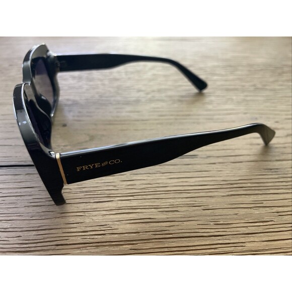 Frye and Co. Women's Black Rectangular Thick Frame Sunglasses - Picture 2 of 9
